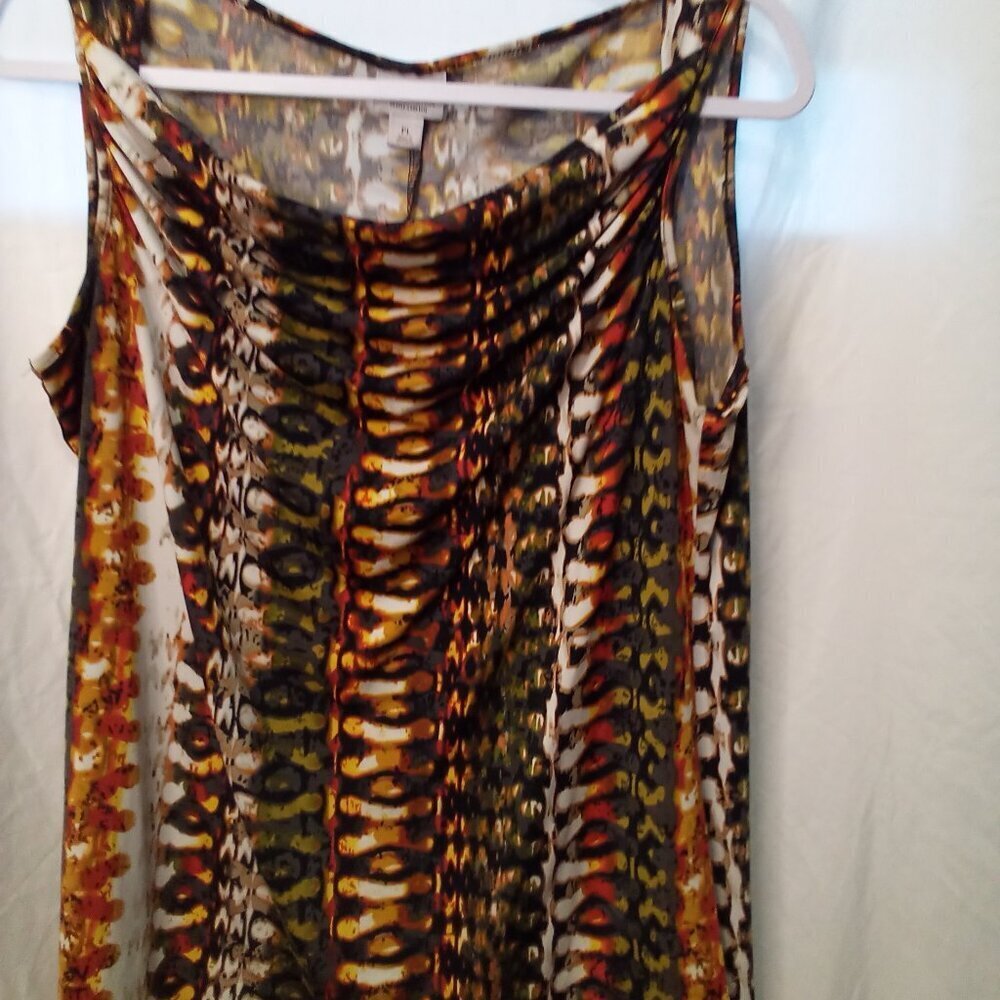 Worthington Blouse PL Petite L Sleeveless Scoop Neck Pattern Colorful - Picture 8 of 15